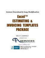 Construction Project Excel Estimating and Invoicing Template