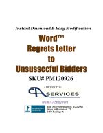 Word based letter template to unsuccessful bidders notifying them that the inquiry evaluation process is complete and their proposal was not successful.