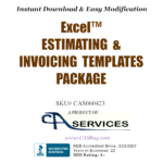 Construction Project Excel Estimating and Invoicing Template